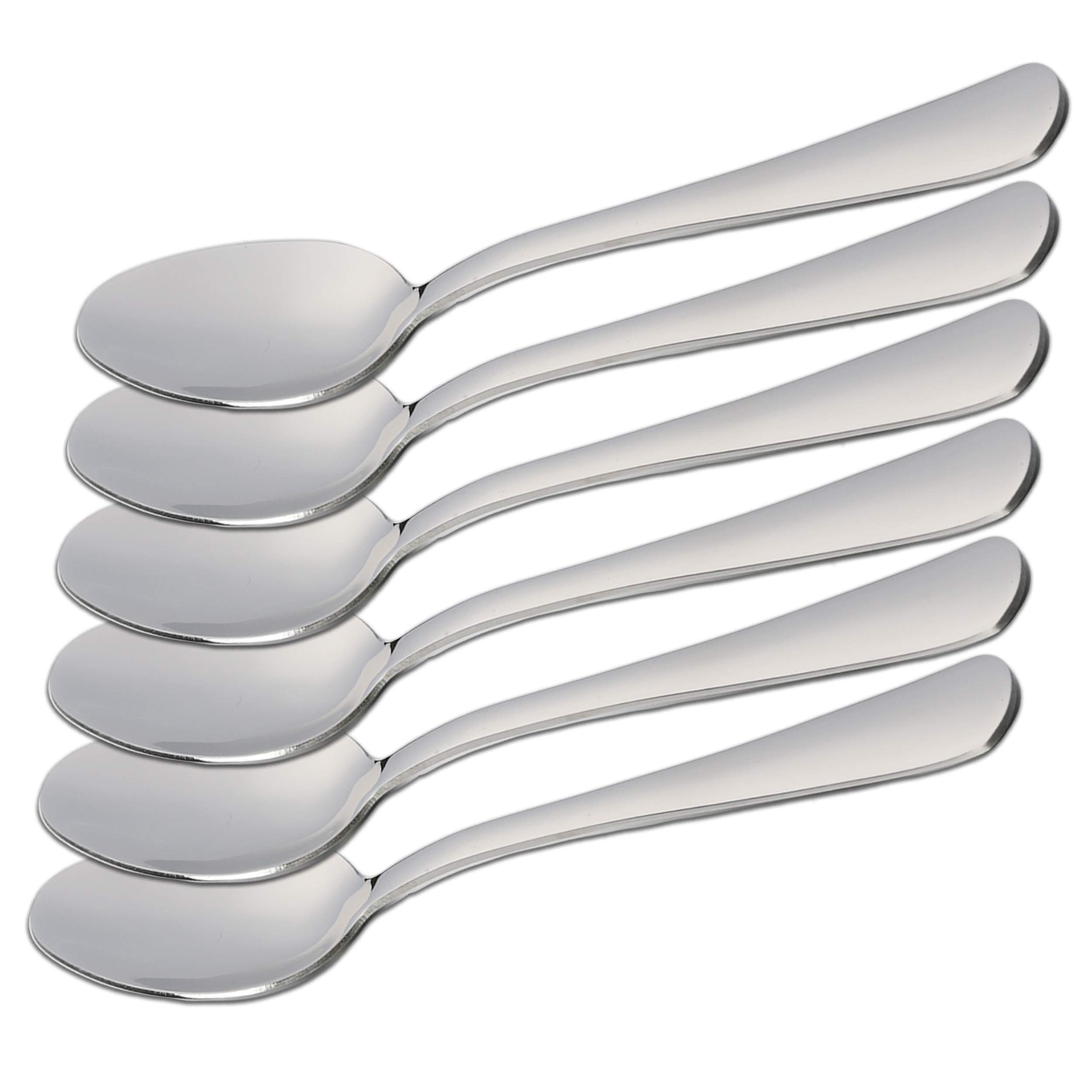 6 Stainless Steel Dessert Spoons 15 x 3.2 cm