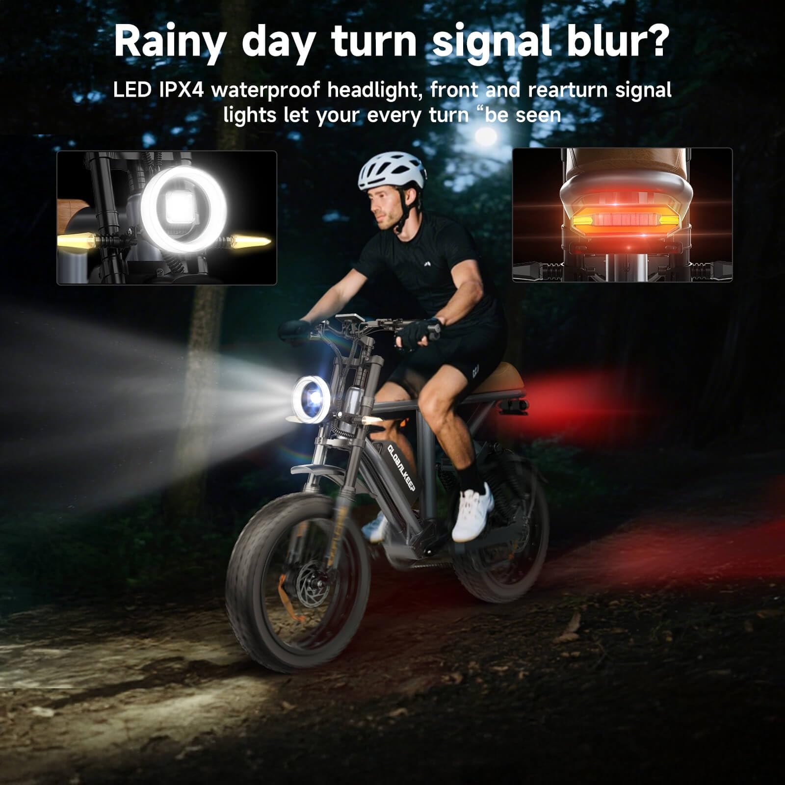 HiKeep Electric Bike for Adults - 20 x 4 Inch Fat Tire Ebike, 750W Dual Motor Ebike, 48V15.6AH Detachable Battery, 4 Riding Modes Electric Dirt Bike, 7 Speed Electric Motorcycle, UL 2849(MG-T)