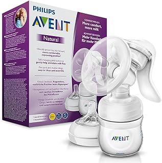 Philips Avent Komfort-Handmilchpumpe, inkl. Naturnah-Flasche, SCF330/20 transparent
