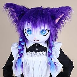hbbhml Animal Cat Head Mask Fursuit Cute Plush