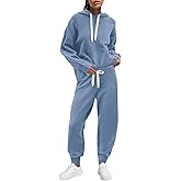 Panadila Womens Fuzzy Lounge Set 2 Piece Outifts Oversized Fleece Pajama Set Long Sleeve Hoodie and Joggers with Pockets