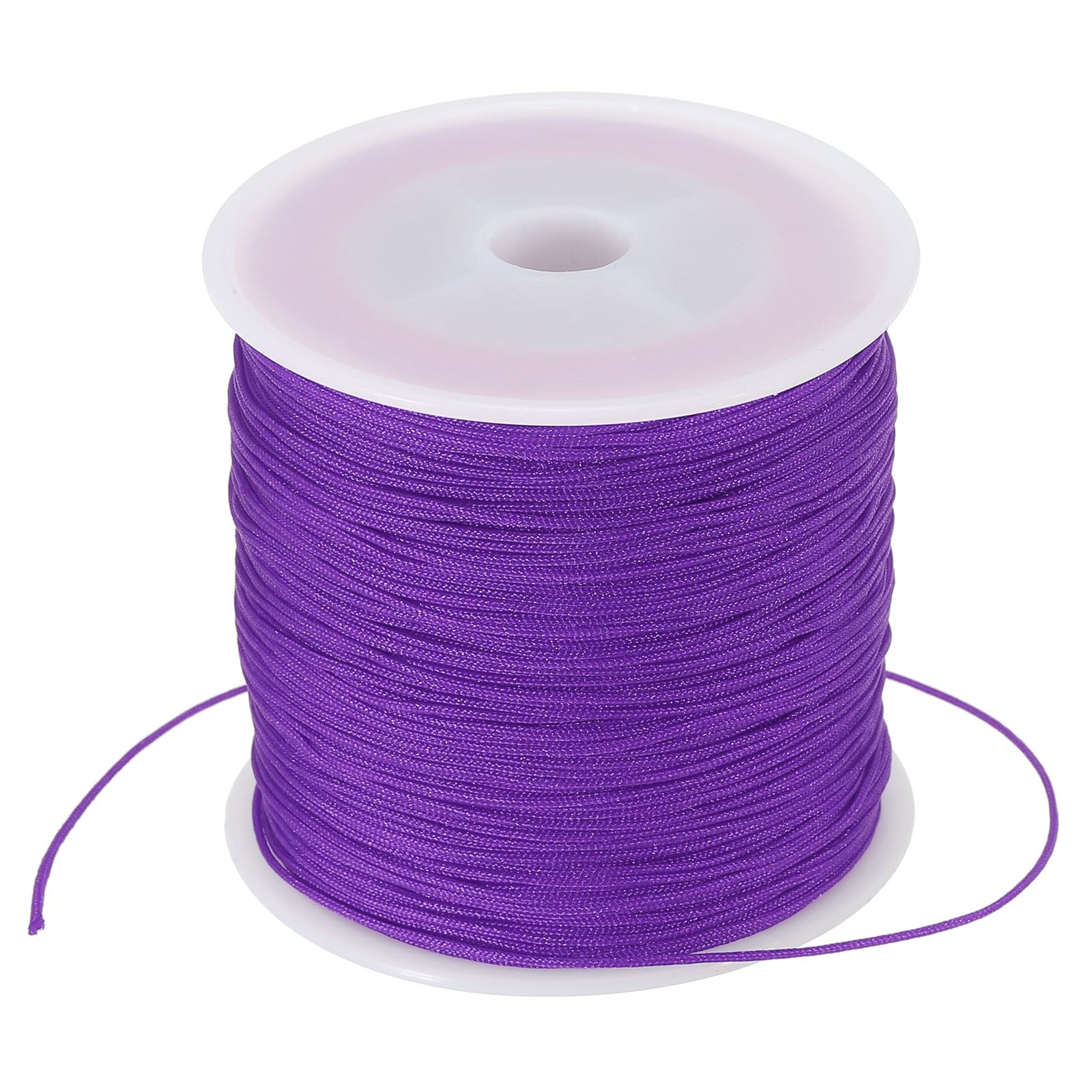 PATIKIL 0.8mm x 109 Yard Nylon Satin Cord, Nylon Beading String Knotting Cord Chain Braided Rope for Bracelets Jewelry Trim Chinese Knot, Purple