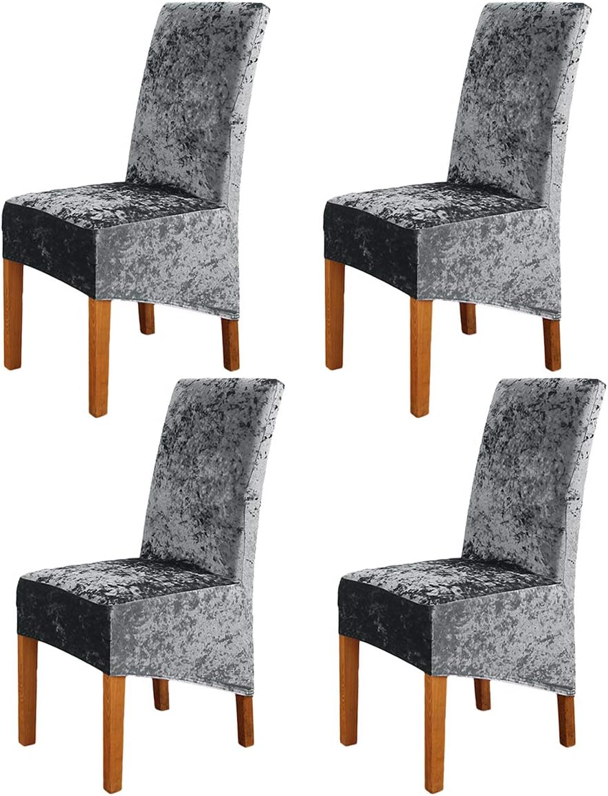 ele ELEOPTION Crushed Velvet Stretchable Elastic Chair Covers for Dining Room Wedding Banquet Party Decoration