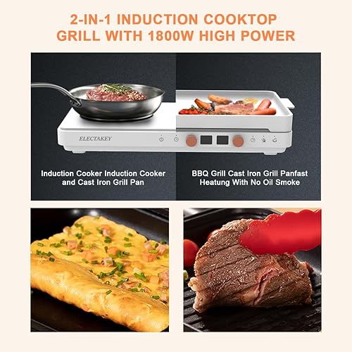ELECTAKEY Induction Cooktop Burners and Removable Cast Iron