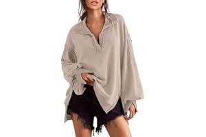 BWQ Sweatshirt for Women Fall Clothing for Women 2024 Trendy Henley Pullover Button Sweatshirts Tunic Tops S-2xl