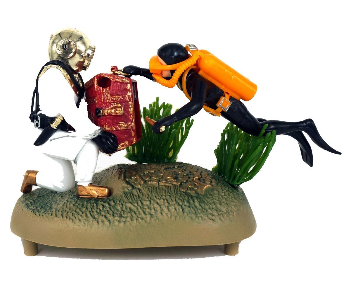 Air Action 2 Men Treasure Diving Aquarium Ornament Fish Tank Decoration