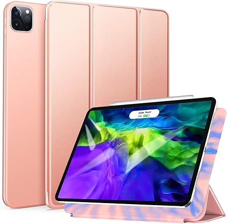 Amazon Com Ztotopcase For New Ipad Pro 11 Inch 2nd Generation 2020 Strong Magnetic Ultra Slim Minimalist Trifold Stand Cover With Auto Sleep Wake 2nd Gen Ipad Pencil Charging Support Rose Gold Computers