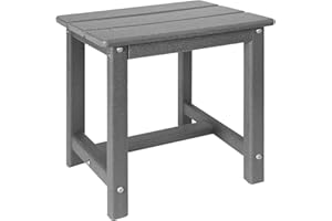 GARDENSTAR Adirondack Square Side Table,one-Tier Outdoor end Table, Patio Side Table for Pool,Porch,Backyard,Relaxing Companion (Grey)