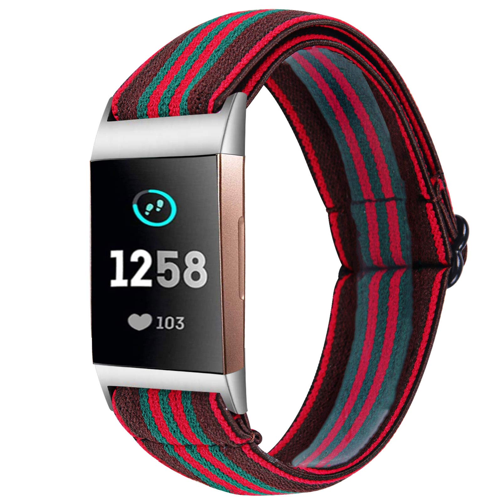 Triblanc Compatible with Fitbit Charge 3/Charge 4 Nylon Soft Strap Stretchy Elasticity Replacement Band for Fitbit Charge 3 / Charge 4, Bands with Men and Women