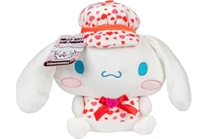 JAZWARES Valentine's Day Hello Kitty and Friends 8" Cinnamoroll Plush w/Heart Outfit - 2025 Limited Edition Officially Licensed Sanrio - Cute Soft Doll Stuffed Animal Toy - Gift for Kids, Girls, Boys