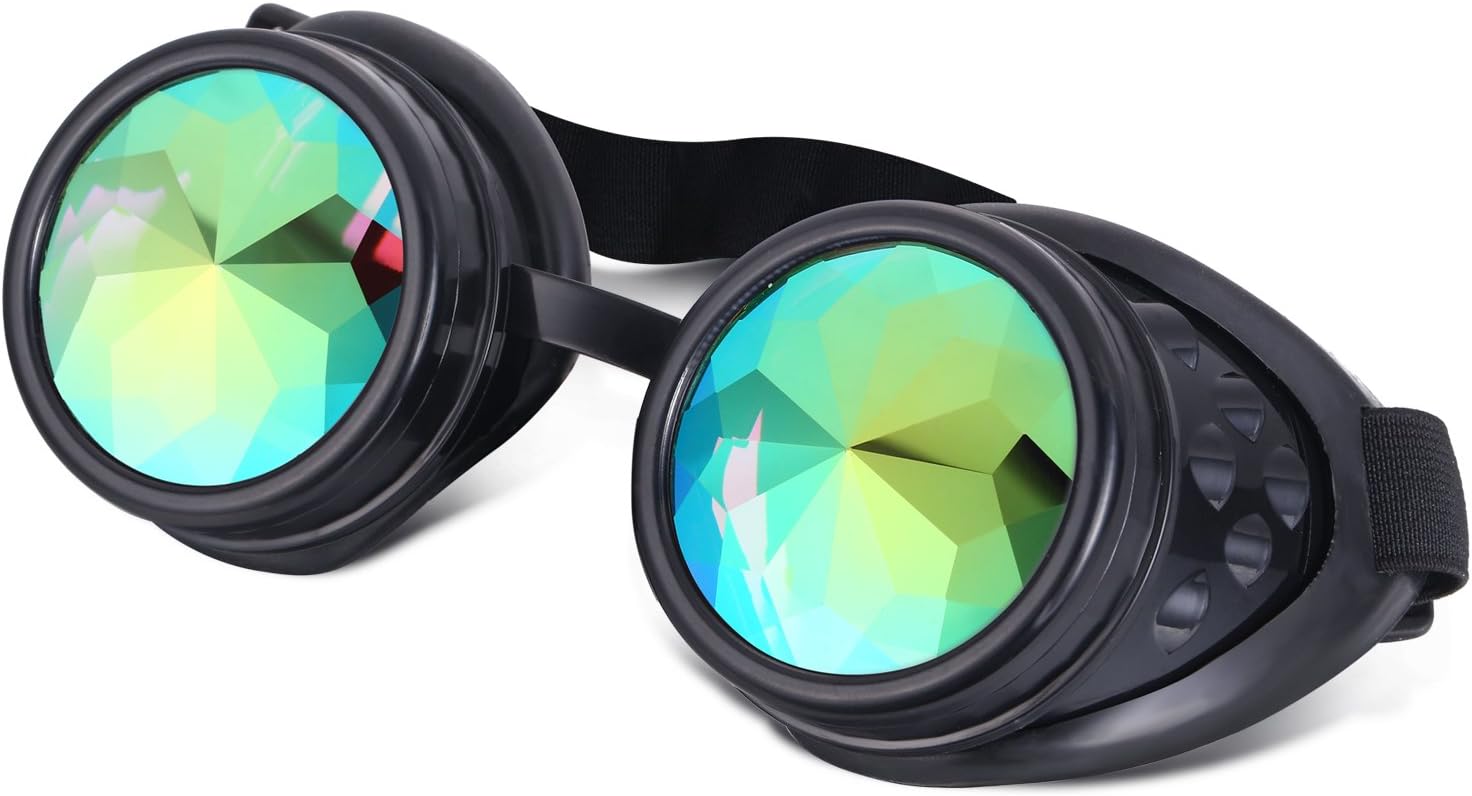 ilandle Welding Glasses Goggles Steampunk Cosplay Lenses with Adjustable Elastic Band