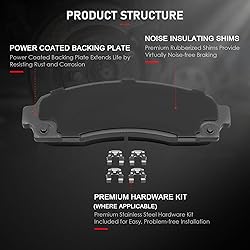 cciyu D833 D881 8pcs Front & Rear Ceramic Brake