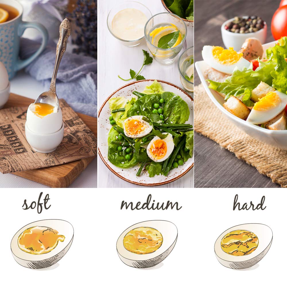 Egg Timer Color Changing, Heat Sensitive Hard Medium Soft Boiled Egg Timer Perfect Indicator Tells When Eggs Are Ready, Egg Boiler With Egg Basket BPA Free Red