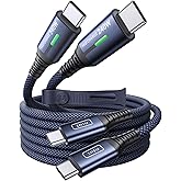 INIU USB C to USB C Cable, 240W Fast Charging [6.6ft, Blue, 2-Pack] Type C Charger Cord, Braided USBC Phone Charger Cable for