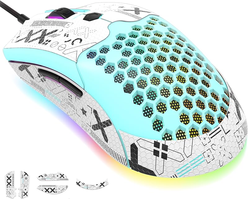 KUIYN 383 PRO M5 Ultralight Wired Gaming Mouse 65g PAW3325 12000 DPI 26 RGB