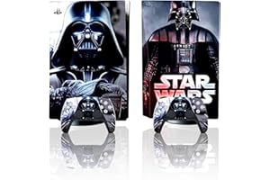 Heiko Stickers are Suitable for PS5 Console Skin disc Version, Compatible with PlayStation 5 Console/Controller Shell, Bubble-Free Sticker Protection, Third-Party PS5 Accessories(Black Star Wars)