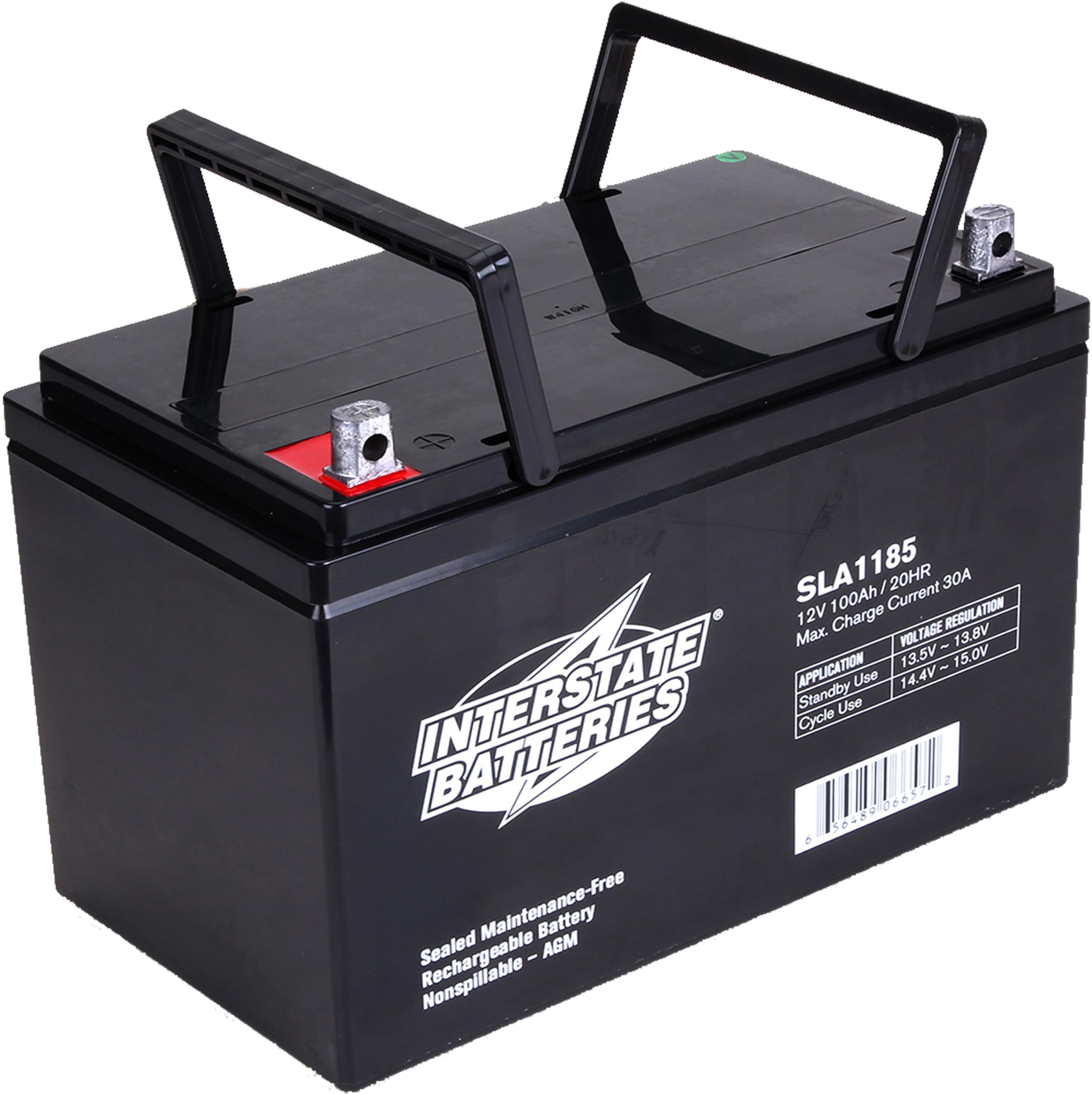 Photo 1 of Interstate Batteries 12V 100Ah 90Ah Solar Battery - Group 27, Flag Terminal, SLA AGM VRLA Power Patrol, Rechargeable Replacement for Solar, Universal Power Systems, Lighting (SLA1185)