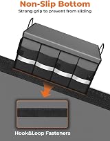 Oasser Car Boot Organiser Storage Collapsible with 3 Compartments Grey view 5