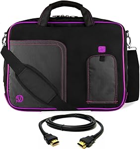Purple Laptop Bag, HDMI Cable for Dell Latitude, Inspiron, Precision, XPS, Alienware, Vostro G3 G5 G7 14" to 15.6 inch