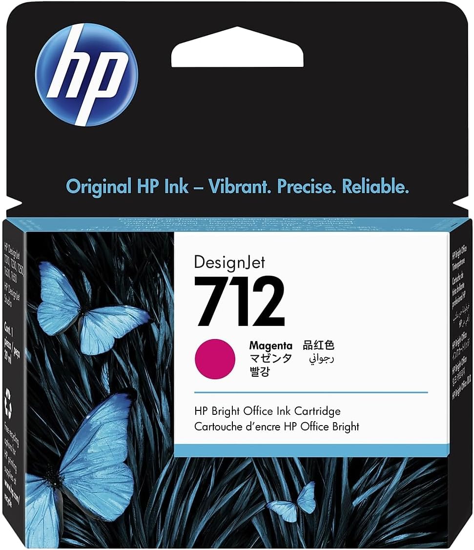HP 712 Magenta Ink Cartridge 29ml 3ED68A for DesignJet T650 T630 T250 T230