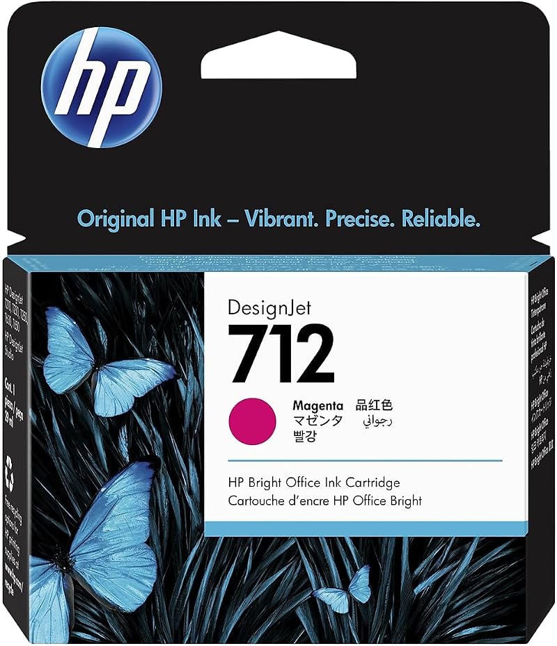 HP 712 Magenta Ink Cartridge 29ml 3ED68A for DesignJet T650 T630 T250 T230