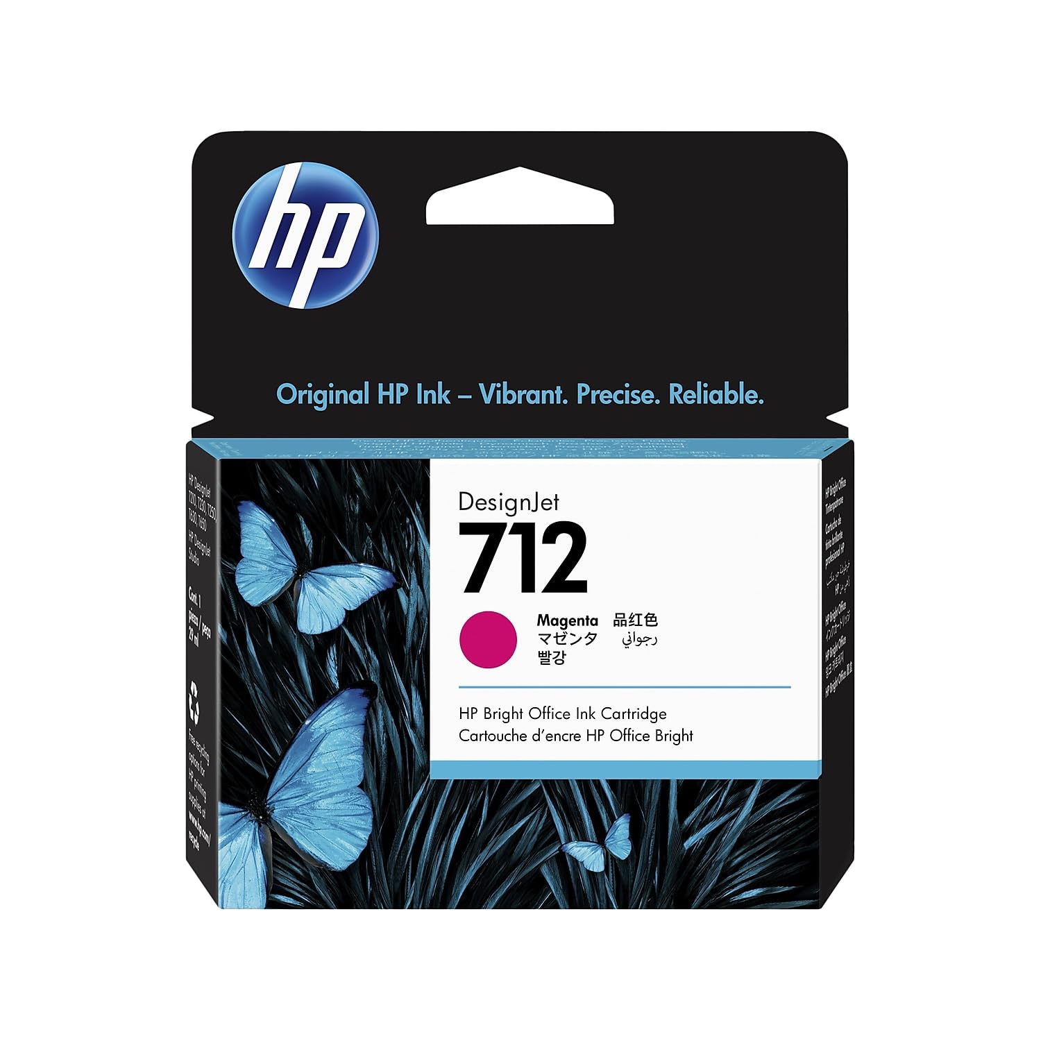 HP 712 3ED68A Magenta 29-ml Genuine Ink Cartridge with Original Ink, for DesignJet T650, T630, T250, T230 & Studio Large Format Plotter Printers 713 DesignJet Printhead