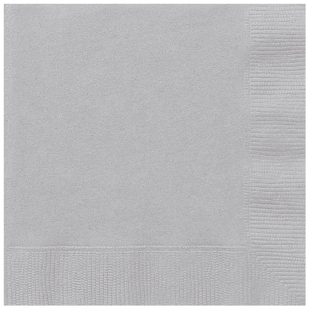 Unique Party 39042 6.5" Silver Paper Napkins, Pack of 50 Amazon.co