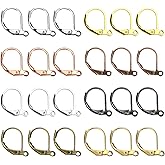 TOAOB 200pcs Mixed Colors Leverback French Earring Hooks Brass Dangle Earwires 10x15mm Earring Parts Jewelry Making Findings