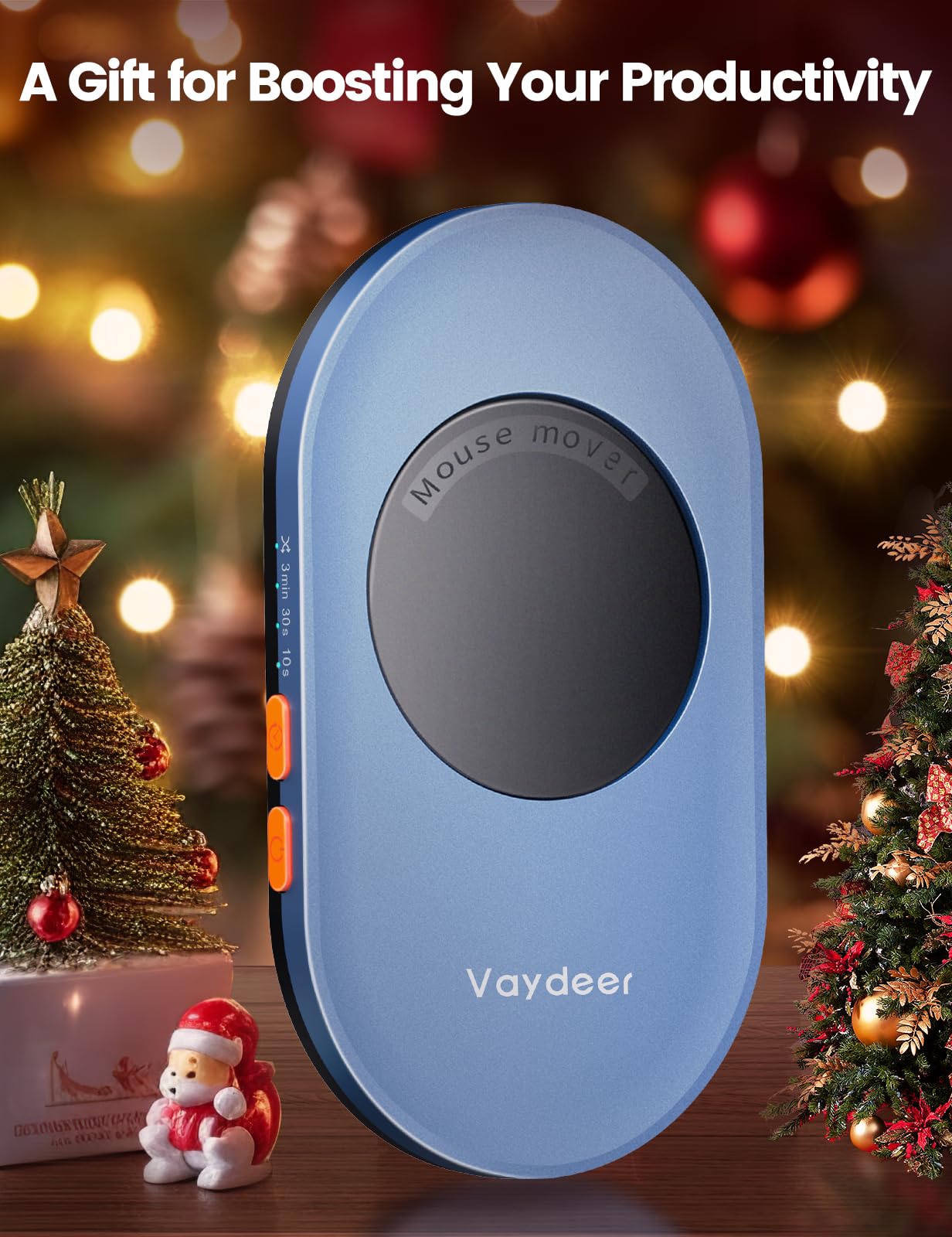 Vaydeer Ultra Slim Mouse Mover, Air 3 Mouse Jiggler with Adjustable Interval Timer, Undetectable & Noiseless, Simulates Realistic Mouse Movement, Driver-Free for Keeping The PC Active and Secure