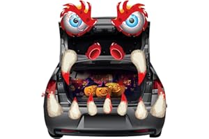 ANNIDO Halloween Trunk or Treat Decorations for SUV, Large Trunk or Treat Car Decorations kit, Monster Face Car Decorations for SUV, Car Sticker for Garage Door Decor, Party Supplies for Outdoor