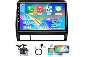TOPWEB Upgrade 48𝐄𝐐 (8core) 4G+64G Car Stereo Radio for Toyota Tacoma 2005-2015 with Wireless Carplay&Android Auto 9.1 Inch Touch Screen FM AM 5GWiFi GPS Bluetooth Backup Camera