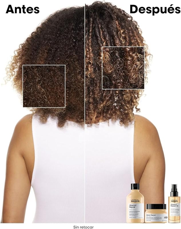 L’Oréal Professionnel, Champú Tratamiento Reconstructor para Pelo Seco y Dañado, Absolut Repair, 300ml