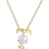 JHWYSPA 14K Gold Plated Initial Necklace for Women | Cubic Zirconia Letter Dainty Necklaces for Women | Alphabet Pendant Jewelry