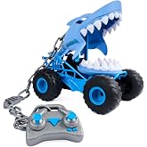 Monster Jam Chomping Megalodon RC Toy Monster Truck, 1:15 Scale | Remote Control Truck Toy, Chomping Action with Wheelies &amp; Spins, Easy to Use Remote, Pretend Play Gifts for Kids Ages 4+