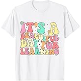 It's Beautiful Day for Learning Retro Teacher Students Women T-Shirt Small