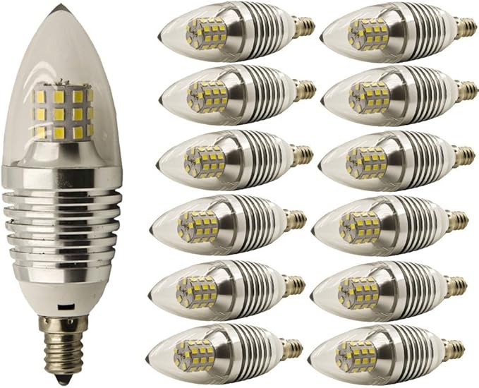 12pcs/E12 LED Daylight Bulb 60 watt Candelabra E12 Base Halogen Bulb
