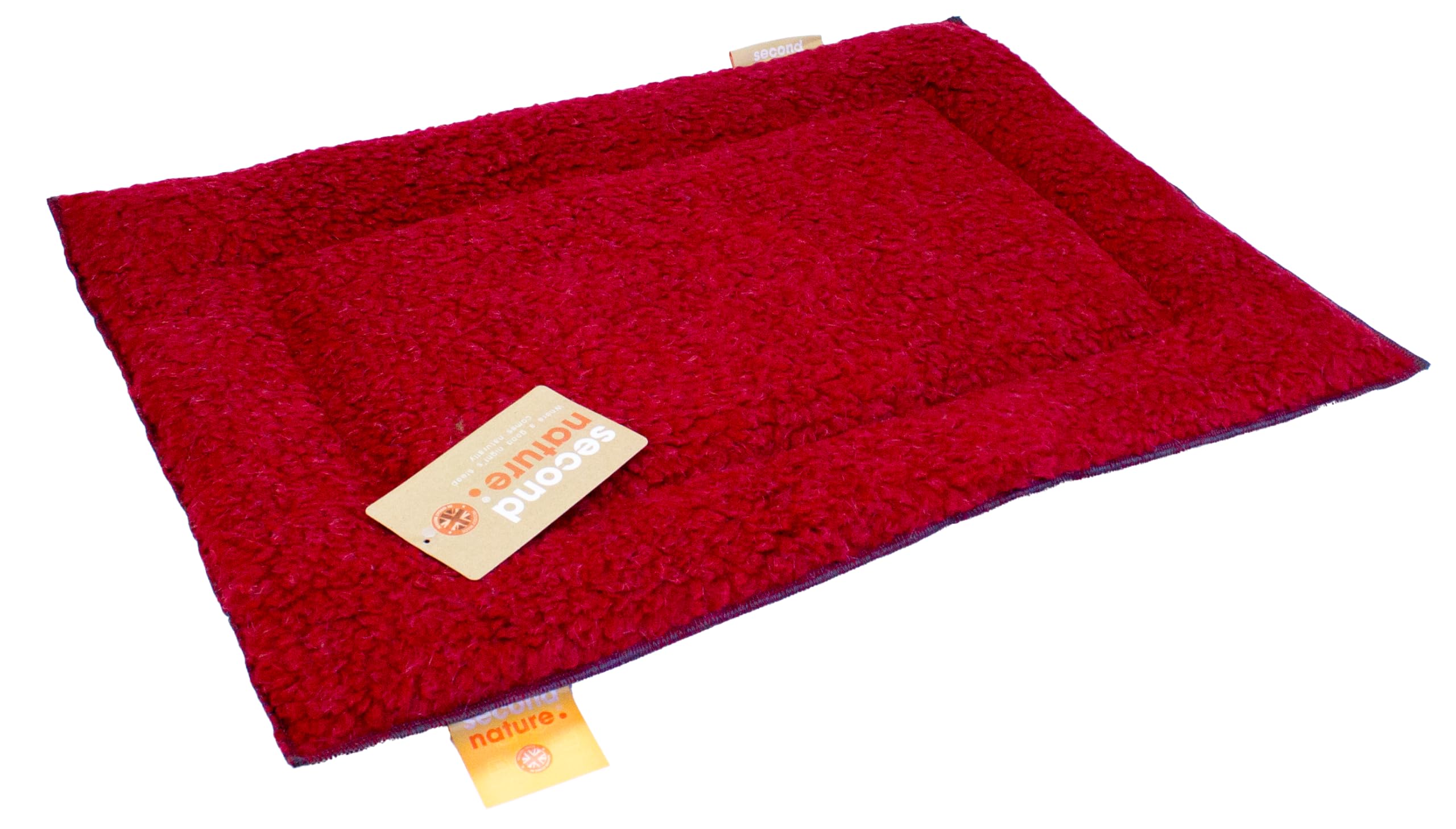 Second Nature Dog & Cat Cage Mat - Soft Washable Sherpa Cushion, Wine, Large (60 x 91 cm)