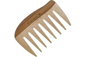 Giorgio GIONAT8 Small Natural Wooden Comb Hair Detangler Wide Tooth Comb for Curly Hair, Bamboo and Beechwood Hair Combs for Thick Hair, Organic Wooden Hair Comb Perfect for Use with Long Thick Hair