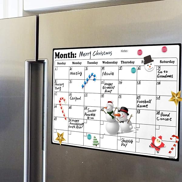 Amazon.com: Fridge Calendar Magnetic Dry Erase Calendar Whiteboard Calendar  for Refrigerator Planners 16.9 Inches X 11.8 Inches : Office Products