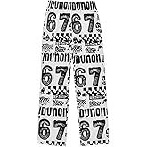 PDYRLEN Pajama Bottoms, Pajamas Long Pant Numbers 67 Pattern Lounge Wear Casual Sleep Pants Soft PJ
