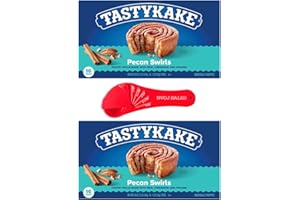 Tastykake Pecan Swirls, Family Pack 16 Count, 16 Individually Wrapped Pastry Rolls 2 Pack And (1) BVOJ SALES Adjustable Measuring Spoon