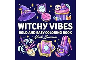 Witchy Vibes: Bold and Easy Coloring Book for Adults, Teens, and Seniors with Simple and Spooky Designs for Relaxation