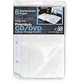 Bellagio-Italia Insert Sheets for CD/DVD Storage Binder - Holds DVDs, CDs, Blu-Rays & Video Games - Acid-Free Binder Organize