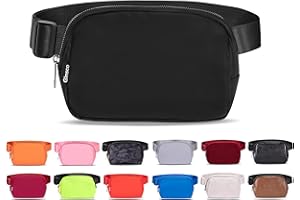 Fanny Packs for Women Men, Ginsco Belt Bag for Women Fanny Pack Crossbody Bags Waterproof with Adjustable Strap DIY Embroider