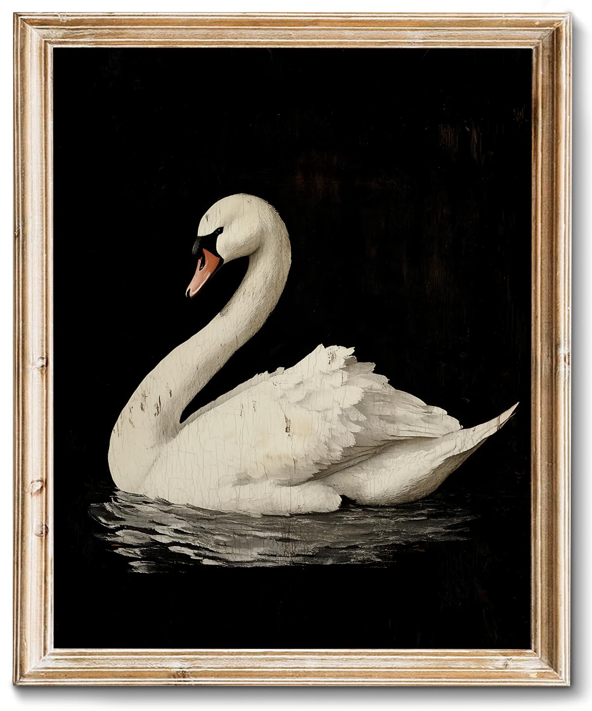 Photo 1 of RETRART Vintage Swan Canvas Wall Art - Swan Vintage Art Prints for Wall Decor, Swan Print Elegant Animal Oil Painting Decor for Living Room Bedroom Kitchen - 8" x 10" - UNFRAMED