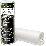 Bamboo Reusable Paper Towels - Zero Waste Strong Bamboo Towels, Eco Friendly Products, 30 Sheets/Roll = Half a Year Supply of