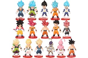 BVYIDIFD 16 Piece Set of Dragon Goku Action Figure, 3" Height. Used as a Cake Topper or Party Favor Supplies, and are Perfect for Collectors of Dragon Play Balls z Toys Memorabilia.