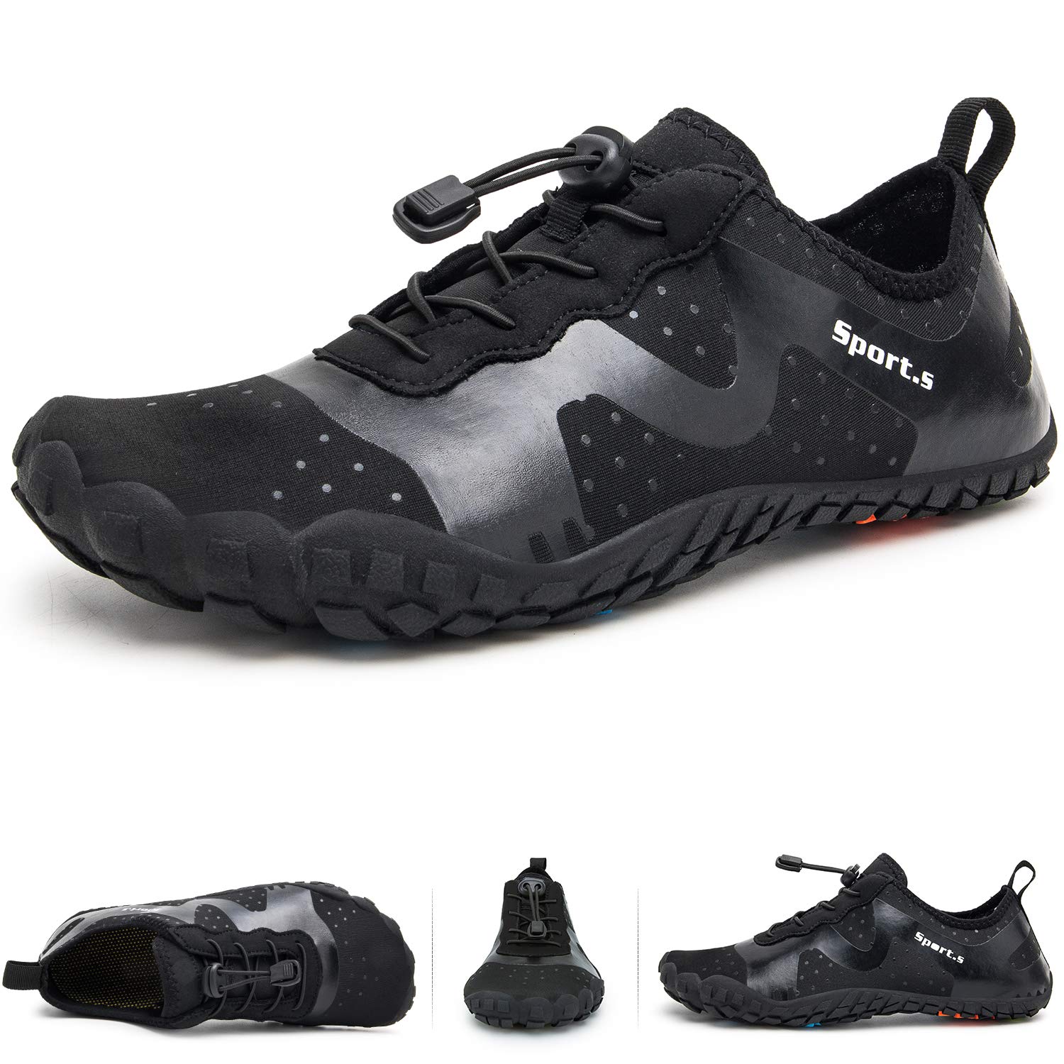 IKENIP Mens Womens Water Shoes Barefoot Quick Dry Aqua Wide Toe for