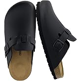 CUSHIONAIRE Kid's Hana Cork footbed clog with Genuine Leather upper, Faux Fur lining, and +Comfort