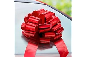 EcoEarth - Big Red Car Bow - Round - Decorative for Giant Gifts - Huge Bow for Birthday Presents